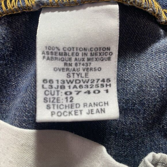 Vintage Polo Jeans Co RALPH LAUREN Flare Stitched Ranch Flag Denim Women 12 Blue - Picture 4 of 12